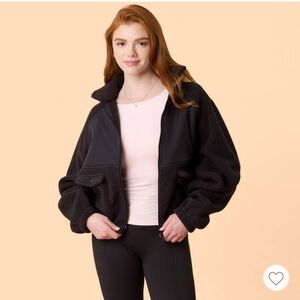 Blogilates Women's Bonfire Fleece Jacket - Black Medium NWT